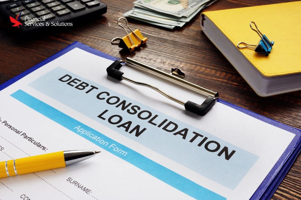 debt-consolidation-loan-application-form-with-calculator-pen-and-cash-on-desk